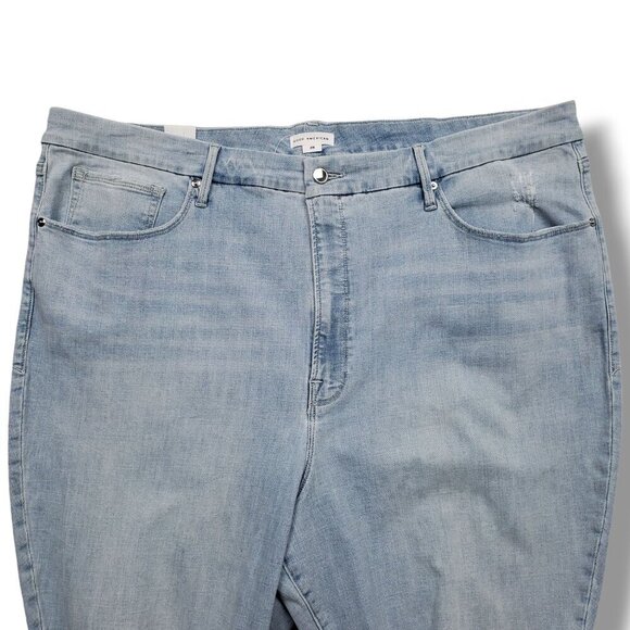 Good American Crop Skinny Jeans Women Plus 28 Good Waist Distressed High Rise - Picture 2 of 10